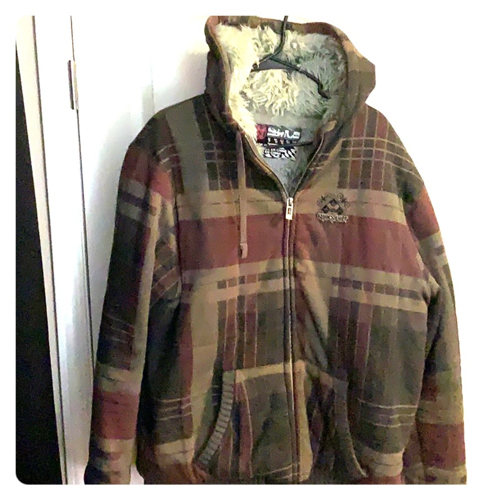 Plaid Faux Fur inlaid Quiksilver Coat